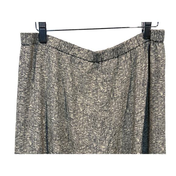 Eileen Fisher Size Small Tencel Viscose Flowy Wide Crop Pant Ecru Beige Black - Picture 6 of 11